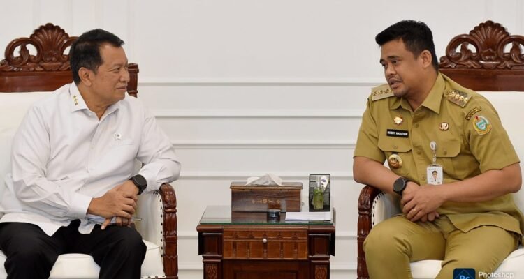 Bobby Nasution menerima kunjungan kerja Wakil Menteri Pendayagunaan Aparatur Negara dan Reformasi Birokrasi Purwadi Arianto. (Kominfo Sumut Dok)