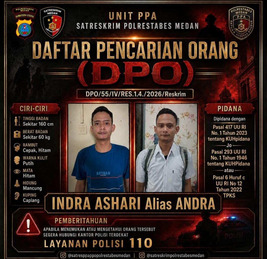 Polrestabes Medan terbitkan DPO dua tersangka kekerasan seksual. (Ist)