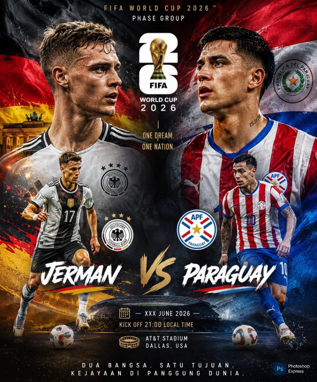 Preview jelang laga Jerman versus Paraguay di Piala Dunia 2026. (Kitamedan.com/