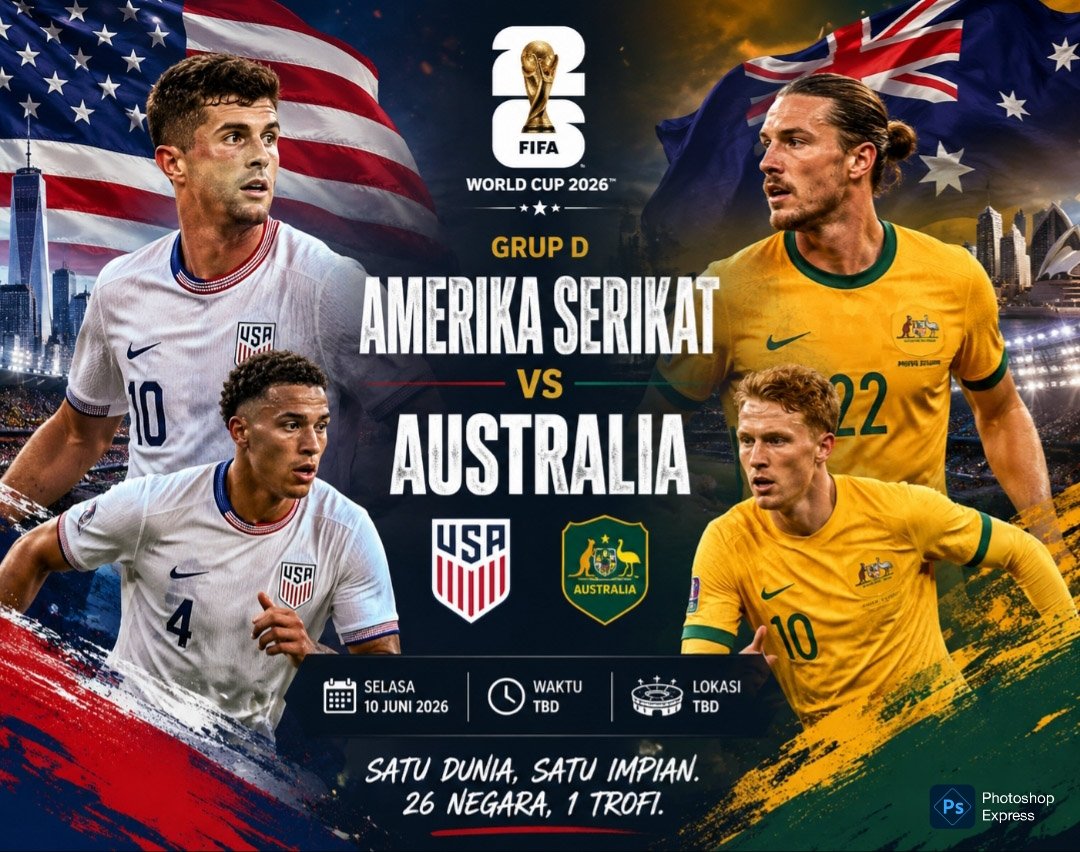 PSX_20260619_202424 Preview jelang Amerika Serika versus Australia di Piala Dunia 2026 yang berlangsung malam ini. (Ist)