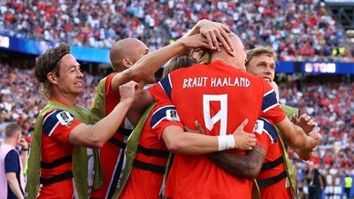 Haaland rayakan gol usai tundukkan Senegal 3-2 di Grup I Piala Dunia 2026. (Foto : Google)