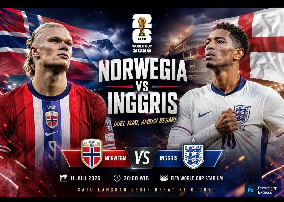 Stadion Miami bakal panas duel Inggris versus Norwegia jadi penentuan generasi emas kedua tim. (Kitamedan.com)