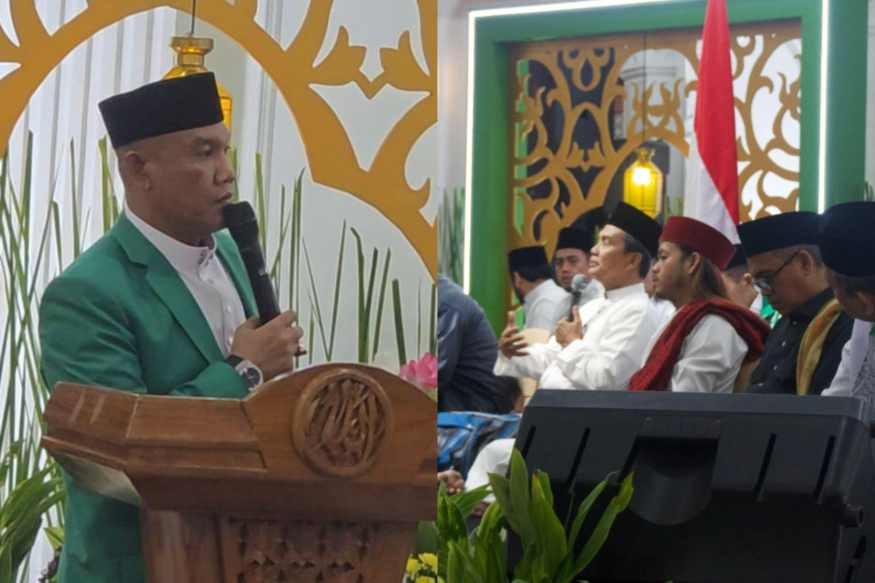 Ketua Umum PP GPA, H. Aminullah Siagian (kiri), Ketua Umum PB Alwashliyah, Dr. KH. Masyhuri Khamis, SH., MM (kanan).