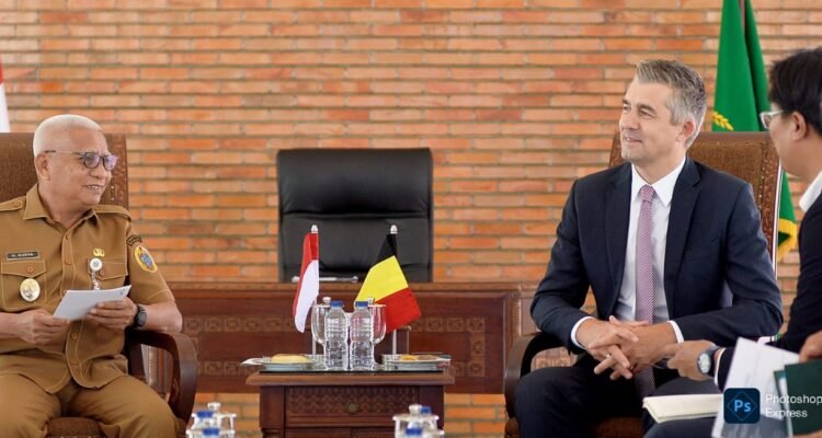 Wakil Gubernur Sumatera Utara Surya menerima kunjungan Duta Besar Kerajaan Belgia untuk Indonesia Mr. David Jordens. (Kominfo Sumut Dok)