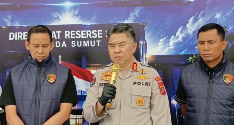 Direktorat Reserse Siber (Ditressiber) Polda Sumatera Utara mengungkap kasus dugaan tindak pidana pornografi melalui siaran langsung (live streaming) di platform TikTok. Foto; IST
