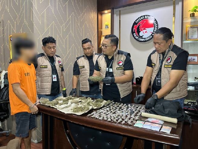 Polrestabes Medan tangkap seorang residivis jadi bandar ganja di Tembung,
